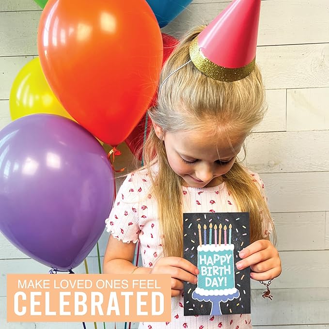 Hadley Designs Happy Birthday Cards Bulk with Envelopes - 24 Assorted Birthday Cards for Kids & Adults, Bulk Greeting Card Pack for Office, Blank Generic Bday Notecards with Envelopes, Designed in USA
