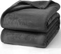 Hansleep Fleece King Size Blanket for Bed Charcoal, Super Soft Flannel Fuzzy King Size Plush Cozy Blanket for All Seasons, Charcoal, King 90x108 Inches