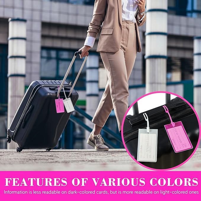 30 Pack Luggage Tags for Suitcases, Airplane Travel Essentials for Flying, International Travel Must Haves, and Luggage Accessories by Sodsay