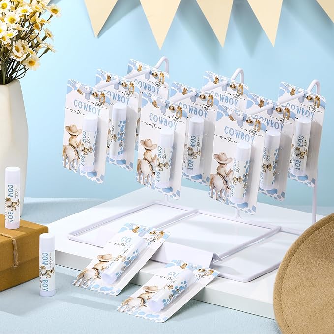30 Pack a Little Cowboy Baby Shower Games Prizes Party Gifts Bulk Lip Balms Favors for Winners Adults Guests Gender Reveal Favors Decorations Baby Shower Souvenirs Gift Bags Stuffers