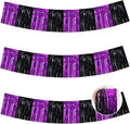 BEISHIDA 3 Packs Metallic Foil Fringe Garland Black Purple Wall Hanging Tinsel Fringe Banners for Halloween Car Floats Bridal Shower Wedding Birthday Easter Graduation Holiday Party Decoration (30 Ft)