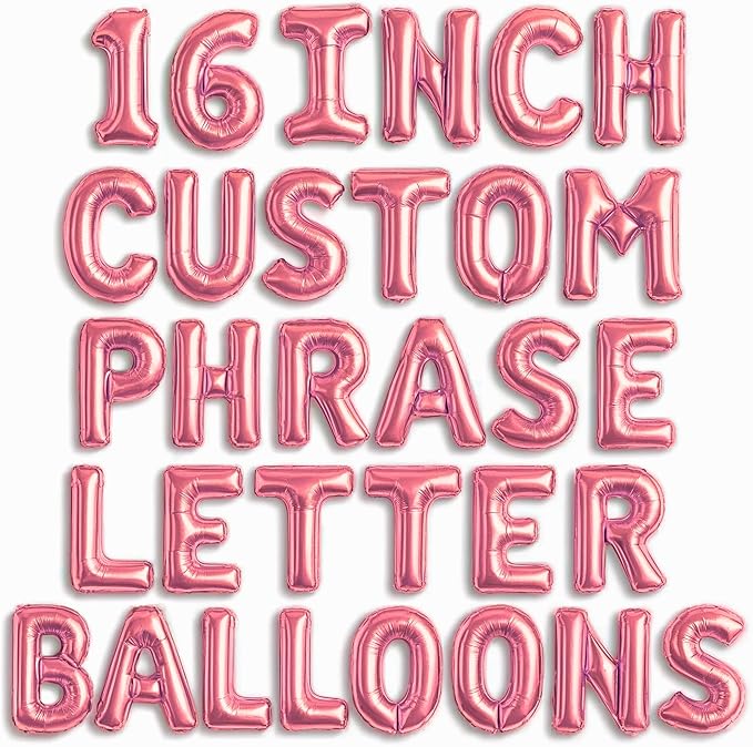 [52pcs] Rose Gold Letter Balloons - 2 Full A-Z Sets For Rose Gold Letter Balloon Banner | Alphabet Ballons | 16 inch Foil Ballon | Customized Name Balloon Letters for a Birthday, Graduation, Wedding