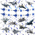 26 Pcs Airplane Party Supplies Air Force Banner Garland Hanging Swirls Fighter Jet Party Decoration for Birthday Retirement Airplane Whirls Ceiling Swirls Streamers Aviation Decoration