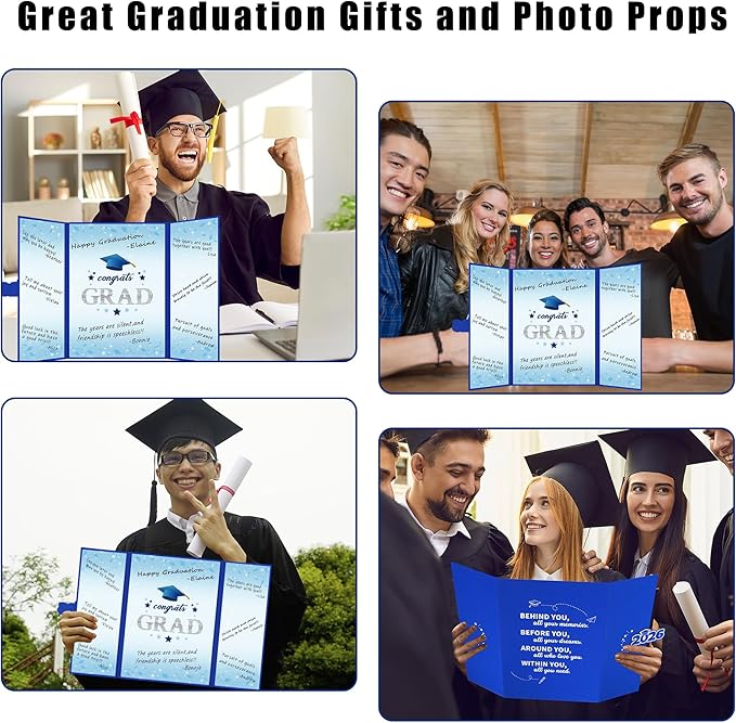Vlipoeasn 2026 Graduation Guest Book Alternative, Blue Silver Class of 2026 Graduation Party Decorations, Graduation Signature Book for 2026 College High School, Unique Graduation Gifts for Friends