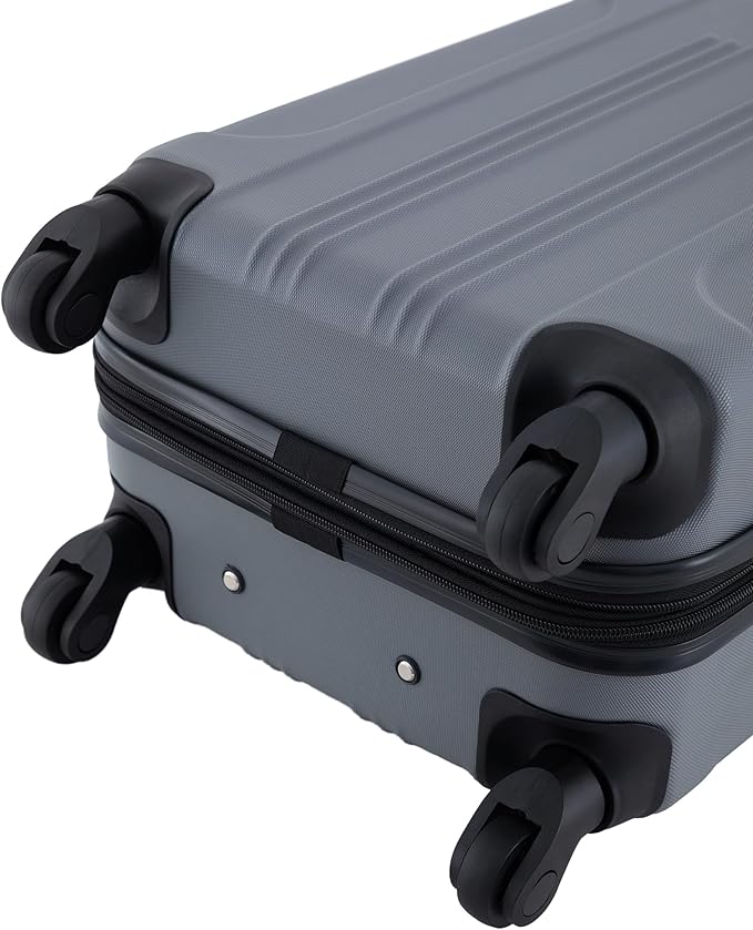 Travelers Club Chicago Hardside Expandable Spinner Luggage, Charcoal, 20"(22in with wheels) Carry-On
