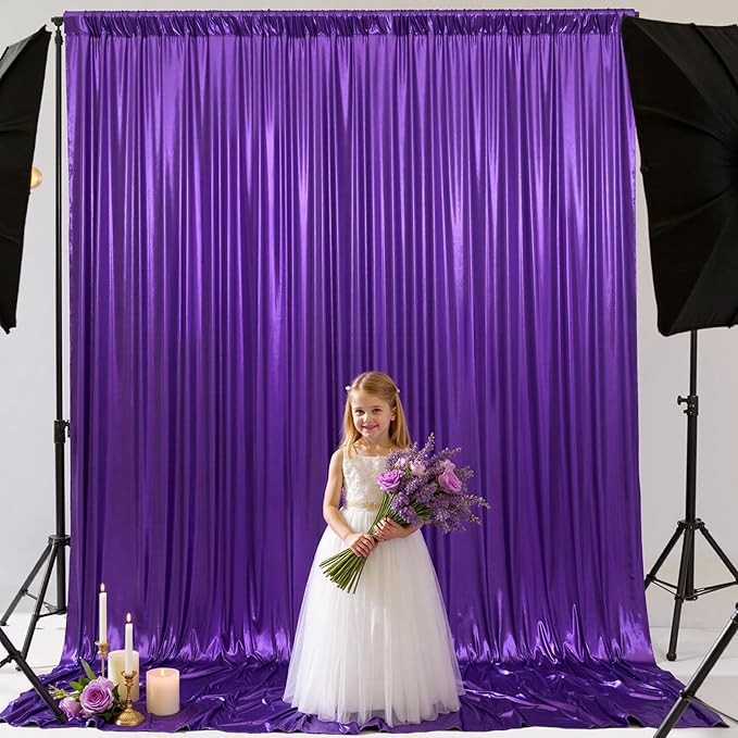 30x10 Wrinkle Free Purple Sequin Backdrop Curtain for Parties-Thick Not Fall-Off Glitter Backdrop Drapes-6 Panels 5x10ft Shimmer Photo Back Drop Cloth for Wedding Birthday Photography Background