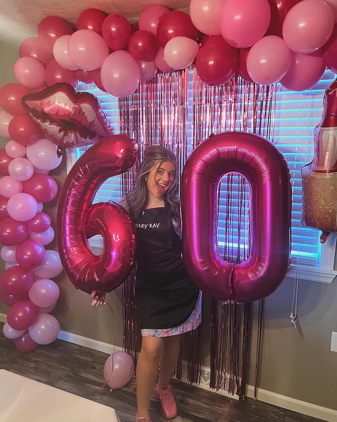 Hot Pink Number 19 Balloons 40 inch, 19 Number Balloons, 19th Birthday Decorations, 19 Year Old Women Hot Pink Party Supplies