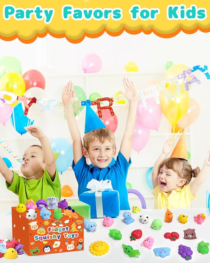 30 Pack Squishy Toys, Kawaii Party Favors for Kids 3-5, 4-8, 8-12, Treasure Box Toys for Classroom Prizes, Mini Gifts Goodie Bag Easter Basket Stuffers Egg Fillers Bulk Fidget Squeeze Toy