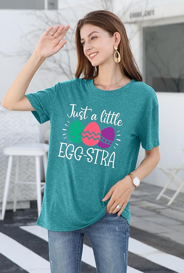 LAZYCHILD Women Easter Teacher Shirts: Funny Treat All with Kindness T-Shirt Bunny Rabbit Tee Tops