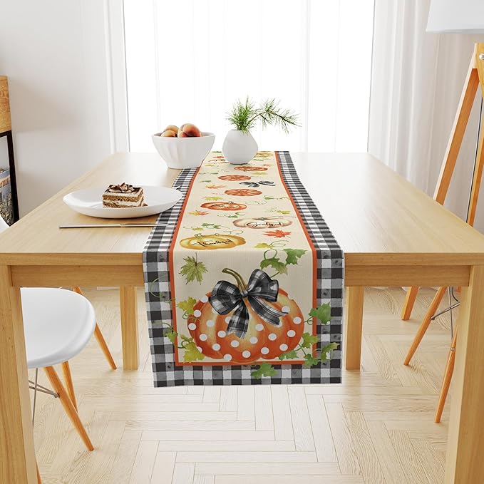 OHOME Thanksgiving Decorations - Thanksgiving Table Runner | Thanks Giving Table Decor | Friendsgiving Party Decorations Centerpieces Supplies Essentials for Room Office Indoor