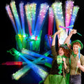 28 PCS Glow Fiber Wands Sticks, LED Light Wands, Glow in The Dark Party Supplies, Fiber Optic Wands, LED Flashing Sticks, Fiber Optic Light Wand Stick for Party, Wedding, Halloween & New Year