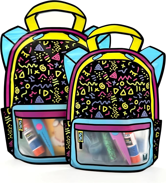 20 Pack Goodie Bags for Kids Birthday Party Supplies - Bulk Gift Bag for Favors, Food, and Candy with Resealable Ziplock Seal (Lets Party/Large)