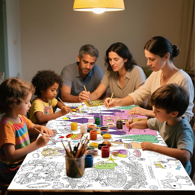 Princess Party Giant Coloring Poster,30x72 Inch Drawing Paper oloring Table Cloth,DIY Princess Activity Tablecloth Magical Castle for Kids Birthday Themed Wall Home Classroom Party Suppiles