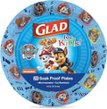 Glad for Kids Paw Patrol Disposable Paper Plates, Heavy Duty Soak Proof Microwavable Kids Plates for Parties, Birthdays, and Everyday Meals, Core Pups Blue, 8.5 Inch, 20 Count