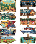 Hooqict 20 Pieces Camping Party Decorations Camping Themed Party Directional Signs for Summer Camp Day Classroom Welcome to Camp Birthday Decor Picnic Yard Sign