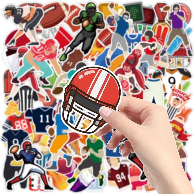 Football Stickers for Kids - 100 PCS Football Party Decorations for Super Game Bowl 2026 | Game Day Party Favors Supplies Decor - Toys Games Gifts Crafts for Toddlers