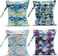 4 Pack Wet Bag for Swimsuit, Beach Travel Essentials Wet Dry Bag, for Sunscreen Toiletry Dirty Clothes Yoga Gym Diaper, Friend Summer Beach Vacation Gifts. Ocean Series