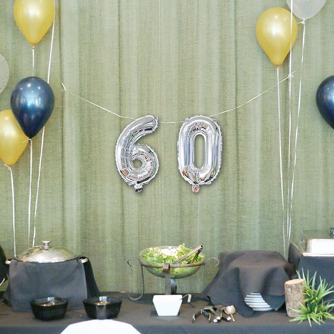 20 Pieces 2 Sets of 16 Inch Silver Number 0-9 Balloons – Foil Mylar Balloons for Custom Number Decorations, Birthday, Anniversary, Graduation, New Year, and DIY Party Decor