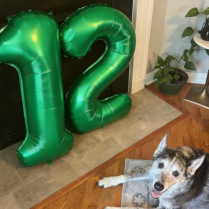 Number 13 Balloons, Balloons for Woman Man 13th Dark Green Birthday Party Decoration, 40 Inch Foil Number Ballon for 13, 31 Anniversary, Bridal Shower, Graduation, Valentine's Day, Easter