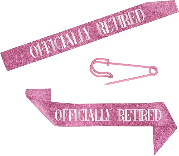 2026 Retirement Tiara & Sash - Officially Retired Sash & Crown for Parties, Events, Gifts, Favors, and Decorations (2026 Pink)
