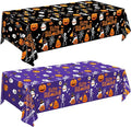 Halloween Disposable Plastic Tablecloth Halloween Party Decorations Supplies Rectangle Disposable Table Cover for Indoor Outdoor Party Decor, 2 Pack
