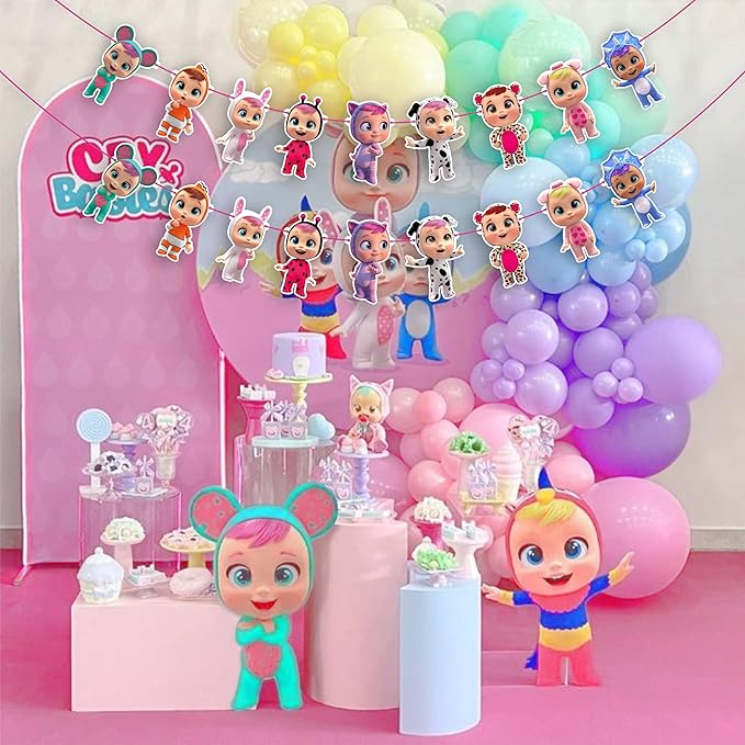 CRI Babes Garland Decoration - Banner for Birthday Party, Cartoon Theme Hanging Party Decoration for Home, Event, Dessert Table Backdrop and Celebration Wall Décor Supplies