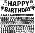 129Pcs DIY Letter Banners Glitter Customizable Banner Kit Custom Banner DIY Happy Birthday Letters 0-9 Numbers Light Rope Personalized Banners Decor Birthday Party Decorations Supplies(Dazzling Black)