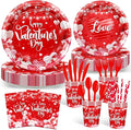 Avezano 192 Pcs Valentine's Day Plates and Napkins Happy Valentines Day Party Decorations Paper Disposable Tableware Set Supplies Serves 24