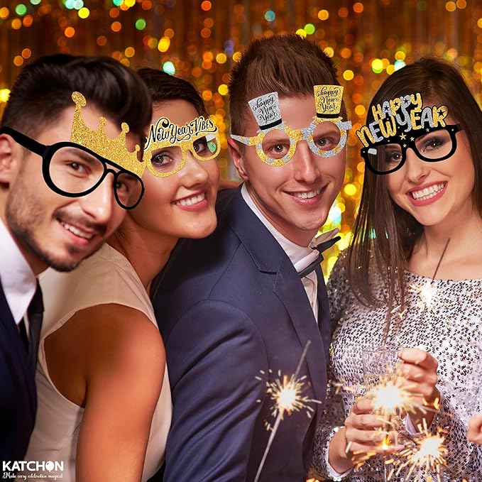 KatchOn, 2026 Glasses New Years - Pack of 12 | NYE Photo Booth Props, New Years Eve Party Supplies 2026 | 2026 New Years Glasses, New Years Decorations 2026 | New Years Photo Booth Props