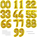 TONIFUL Number Balloons 16 Inch Fat Gold 2 Set 0-9 Number Mylar Foil Balloons 20 Pcs Custom digitalal for 2026 New Year Eve Birthday Party Engagement Graduations Anniversary Baby Shower Decor
