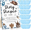 Roowest 51 Pcs Dirty Diaper Baby Shower Games Funny Wooden Sign with 50 Pcs Mini Diapers Cute Felt for Gender Reveal Party Baby Shower (Blue Cowboy)
