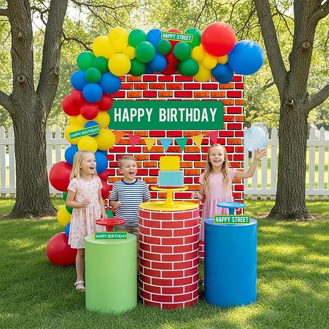 Sesame Friends Birthday Party Supplies Party Decorations Set Include Banner Backdrop red blue Balloon Garland Arch Kit stickerfor Boys Girls Sesame Theme Party kid birthday supplies