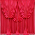 40x10FT Red Backdrop Curtains for Wedding Christmas, Wrinkle Free Polyester Photography Backdrop Drapes for Wedding Baby Shower Birthday Parties Stage Background Stand Decorations 4x10ft,10 Panels