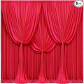 24x10FT Red Backdrop Curtains for Wedding Christmas, Wrinkle Free Polyester Photography Backdrop Drapes for Wedding Baby Shower Birthday Parties Stage Background Stand Decorations 4x10ft,6 Panels