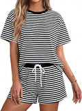 VILOVE 4th of July 2 Piece Sequin Outfits Women 250 Anniversary Usa Shirts and Short Sets Casual Patriotic Shirt Summer Set
