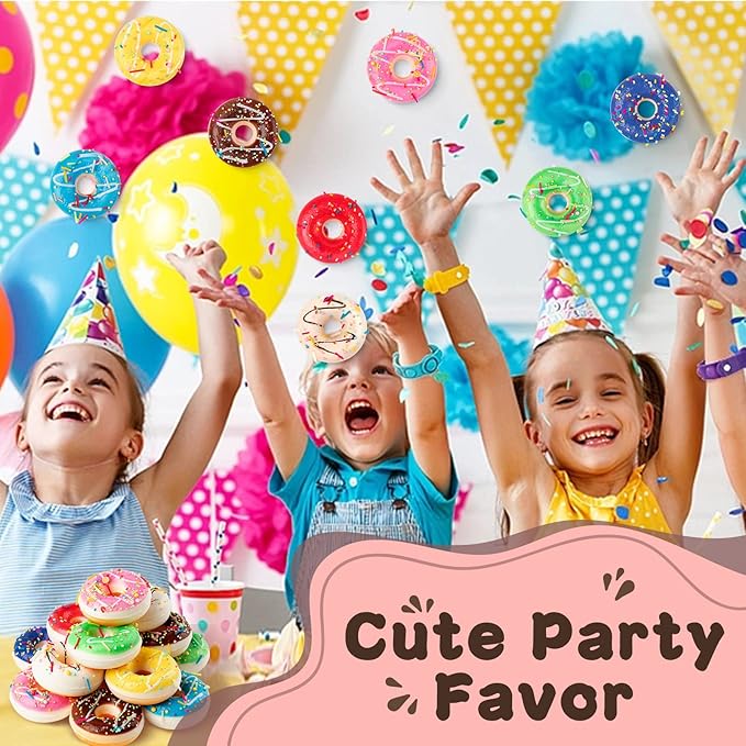 Rainbow Donut Stress Ball Artificial Donuts Stress Relief Ball Foam Mini Donut for Donut Party Favors Birthday Party Shop Decoration （8 Colors 16pcs）