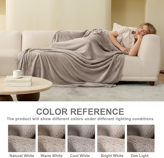 Hansleep Fleece Mocha Brown Full Blanket, Super Soft Flannel Fuzzy Plush Cozy Blanket for All Seasons, Mocha Brown, Full 84x90 Inches