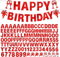 129Pcs Glitter Customizable Banner Kit DIY Custom Letter Banners Happy Birthday Letters 0-9 Numbers Anniversary Valentine's Day Personalized Banner Wedding Birthday Party Decoration Supplies(Shiny Red)