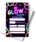 DETIHO 4" x 6" Glow Theme Birthday Party Invitation Cards With Envelopes - Let's Glow Crazy - Neon Party Invitation - 20 Sets - E22