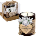 Ju's Favors 10 Piece Set of Wooden Tealight Candle Holders, Wedding Candle Favors, Baby Shower Favors, Guest Return Favors, Bridal Shower Favors for Guests.(Dark Brown+Rose)