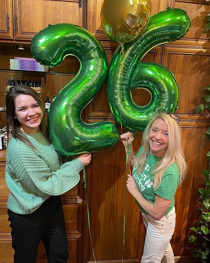 Green Number 15 Balloon 40 inch, 15 Number Balloons, 15th Green Birthday Decorations, 15 Year Old Girls Boys Party Supplies, St. Patrick's Day Games Theme Birthday Decorations