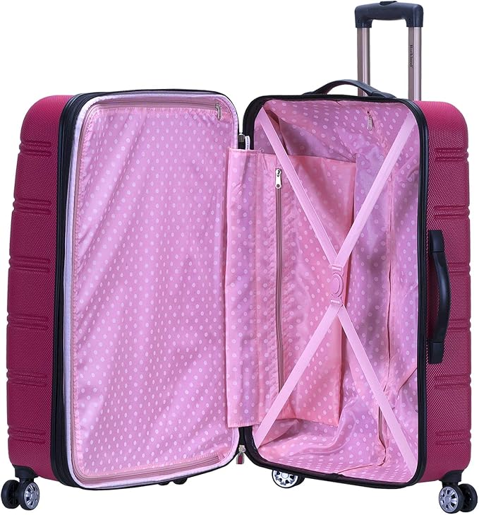 Rockland Melbourne Hardside 3 Piece Expandable Spinner Wheel Luggage Set, (20"/24"/28"), Magenta