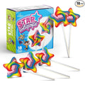 Rainbow Star Lollipops Swirl 18 PCS - Star Shaped Lollipop - Bulk Lolipop Candy Suckers Treats - Swirly Candies for Birthdays Party Favors and Goodie Bags - Easter Basket Stuffers For Kids