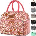 Coobiiya Lunch Bag Women, Lunch Box for Women Adult Men, Small Leakproof Cute Lunch Tote Large Capacity Reusable Insulated Cooler Lunch Container for Work/Office/Picnic/Travel-Pink Leopard
