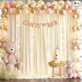 20x10FT Light Champagne Backdrop Curtains with Lights for Parties,Wrinkle Free Wedding Photo Backdrop Curtains for Baby Shower Birthday Ceremony Reception Home Party Decorations-5ft x 10ft,4 Panels