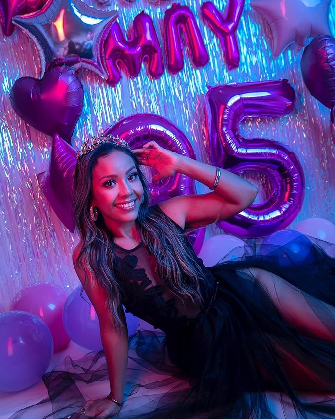 Purple Number 16 Balloon 40 inch, 16 Number Balloons, 16th Purple Birthday Decorations, 16 Year Old Girls Boys Party Supplies