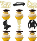 Gyufise 24Pcs Prom Cupcake Topper Prom Decorations for Party 2026 Prom Graduation Cupcake Topper 2026 Graduation Decorations Class of 2026 College Graduation Decorations