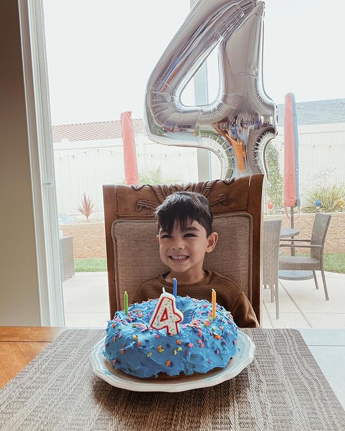 Silver Number 16 Balloon 40 Inch, 16th Birthday Party Decorations for Children, Giant 16 Foil Balloon for Party Supplies