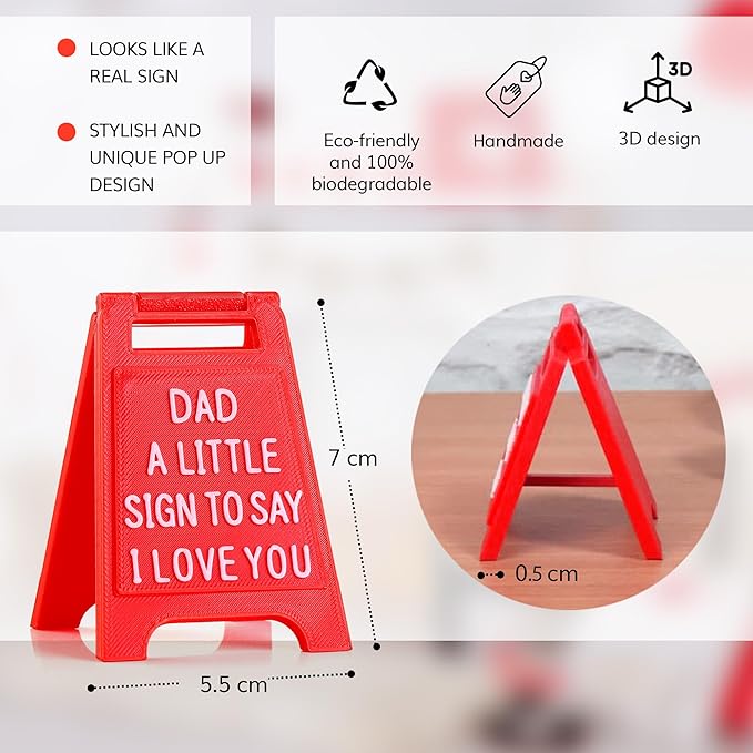Gift for Dad – “Dad, A Little Sign to Say I Love You” – Valentines Day Unique Gift for Father’s Day, Birthday, Christmas, or Just Because – Cute Desk Decor, Novelty Sign for Dads