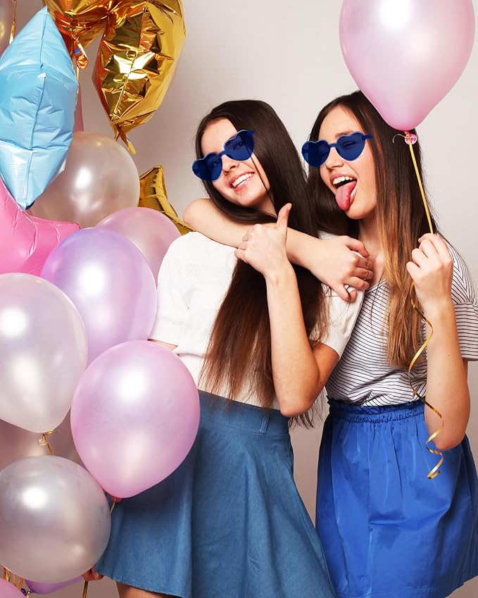 Frienda 20 Pairs Heart Shaped Sunglasses Rimless Candy Color Glasses for Women Men Party Favor